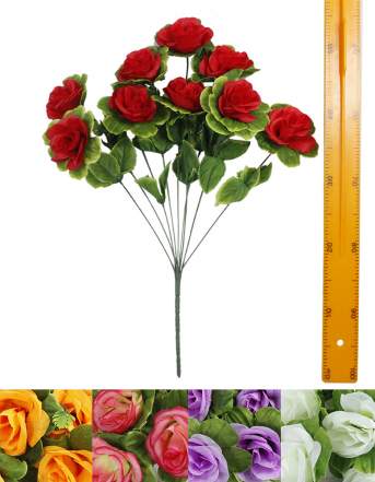 Ветка букет роз (9гол 60см 20шт) Y09-982