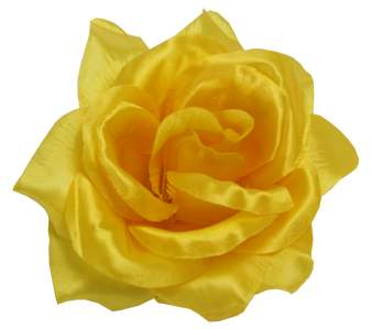 Голова розы атлас Г0047 ШАНЕЛЬ (13см 40шт) желтая