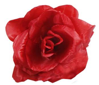 Голова розы атлас Г0047 ШАНЕЛЬ (13см 40шт) красная