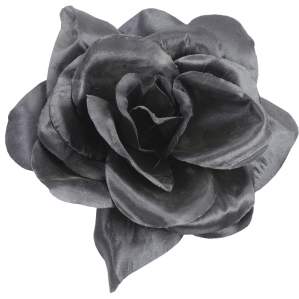 Голова розы атлас Г0047 ШАНЕЛЬ (13см 40шт) черная