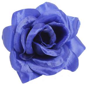 Голова розы атлас Г0047 ШАНЕЛЬ (13см 40шт) синяя
