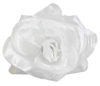 Голова розы атлас Г0047 ШАНЕЛЬ (13см 40шт) белая