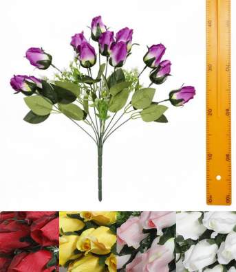 Ветка букет роз круч мини (12гол 43см 10шт) HHS-02