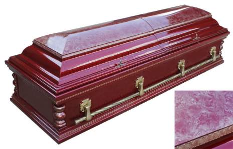 Гроб ВЕГАС саркофаг 2крыш 4гр ФВ-2 (200см) Красный