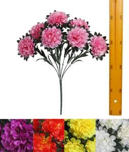 Ветка букет для венка хризантема в разетке пластик (7гол 35см 40шт) Y002