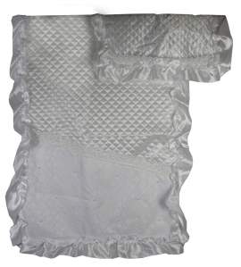 Покрывало в гроб с наволочкой ОРСО-2 шифон гипюр жемчуг 3642-2