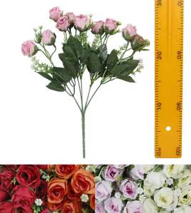 Ветка букет роза спрей (5вет 40см 20шт) HS24232