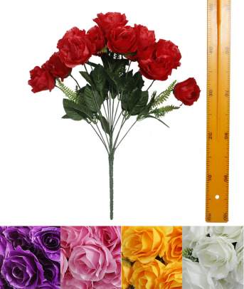 Ветка букет для венка розочка (12гол 55см 20шт) B-001