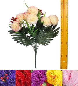 Ветка букет хризантем с ягодкой (7гол 60см 20шт) S-005 240шт