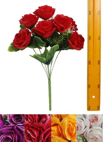 Ветка букет для венка розы (7гол 35см 20шт) Y07-876