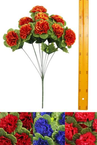 Ветка букет гвоздики (9гол 60см 20шт) Y09-596