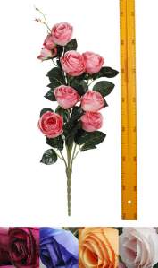 Ветка куст розы (9гол 75см 10шт) WXJ-AW-012