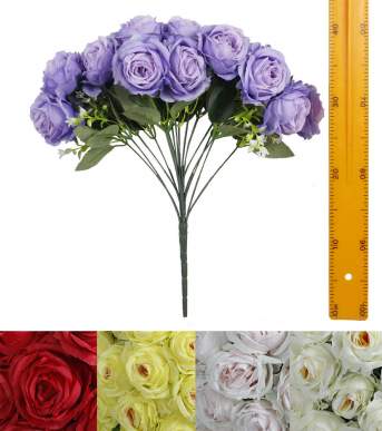 Ветка букет роз (18гол 50см шт) K-006 140шт