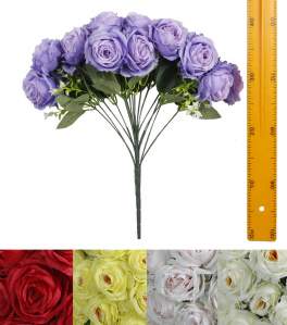 Ветка букет роз (18гол 50см шт) K-006 140шт