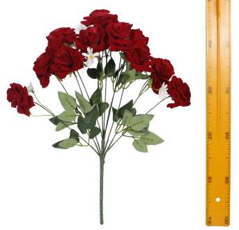 Букет роза барх. с ромашкой (50см 11гол 10шт) M008 G008