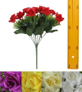 Ветка букет розочки (9гол 30см 10шт) HS24276