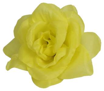 Голова розы шелк Г0046 ЛОЛА (40шт 14см)  желтая