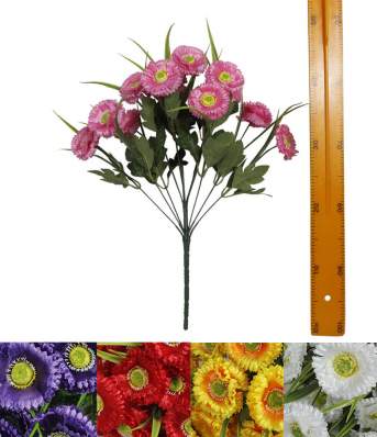 Ветка букет для венка хризантемки с осокой (12гол 48см 20шт) AW-002 Ветка букет для венка хризантемки с осокой (12гол 48см 20шт) AW-002