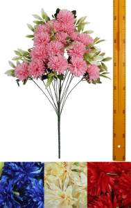 Ветка букет хризантема (18гол 65см 10шт) AW027 200шт